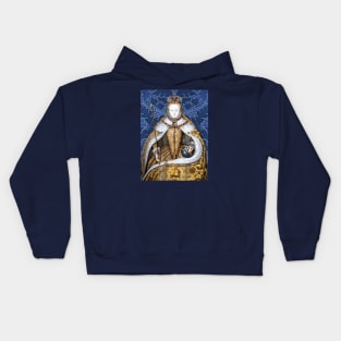 Queen Elizabeth I Tudor Collage Coronation Portrait Kids Hoodie